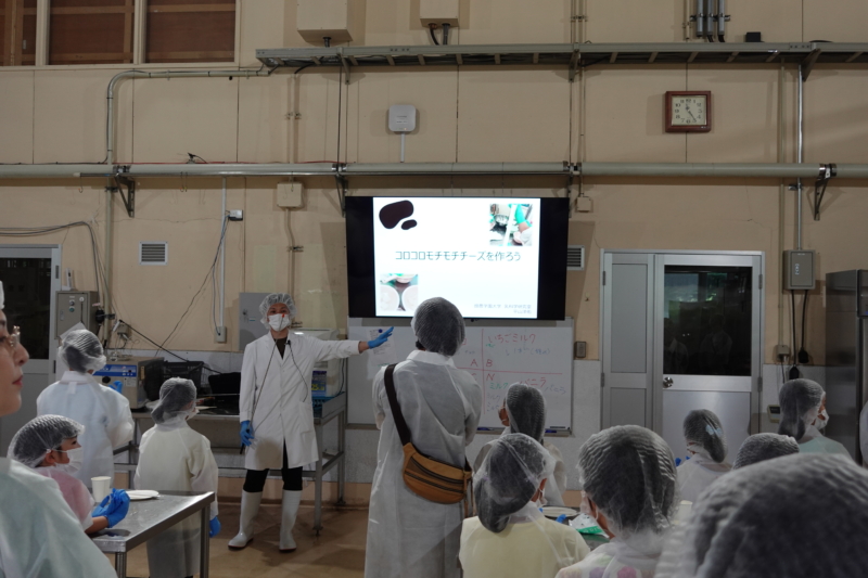 小・中・高校生向け体験講座「牛舎見学・搾乳体験とチーズづくり」を開催しました